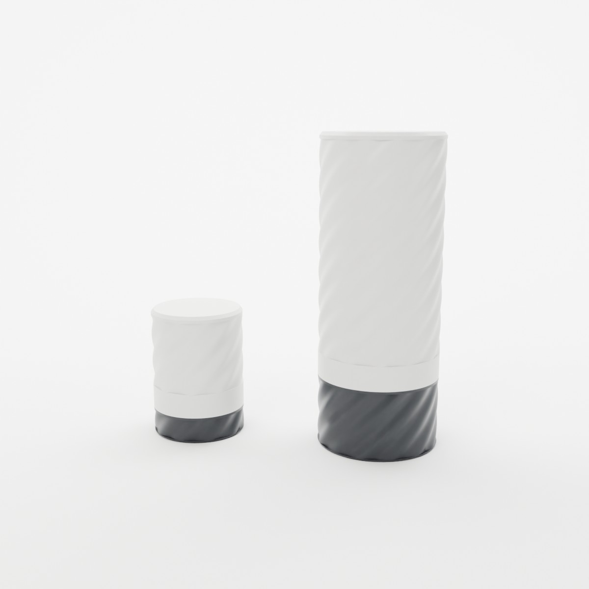Cartridge case beside a matching 5-pen storage case, Twist two-tone