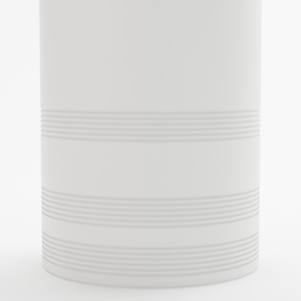 Close-up of the Smooth texture and screw-on cover join, white